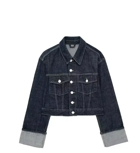 Vestes en denim à simple boutonnage pour femmes avec poches