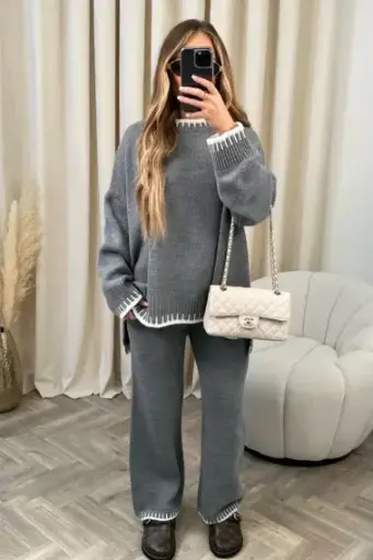 Ensemble de pantalons pour femmes couleur uni décontracté ample